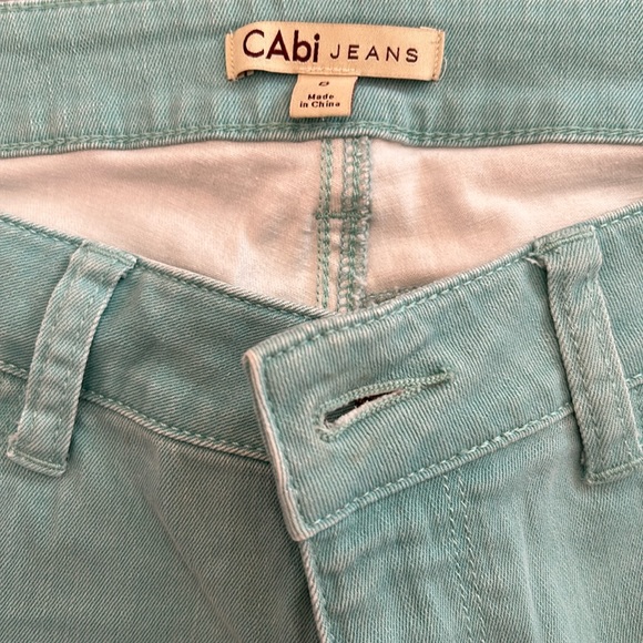 CAbi Mint Teal Stretch Skinny Jeans Low Rise Size 8 Style 322 - Picture 6 of 12